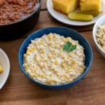 Honey Butter Skillet Corn — creamy buttered corn glazed with honey, topped with chopped parsley.